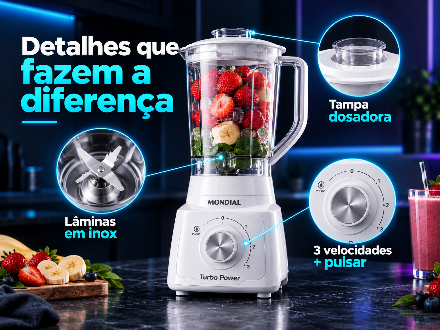Liquidificador Mondial Turbo Power L-99 WG — imagem 3
